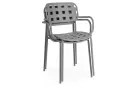 Szare krzesło ogrodowe metalowe z podłokietnikami sztaplowane CLOVER Bizzotto