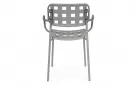 Szare krzesło ogrodowe metalowe z podłokietnikami sztaplowane CLOVER Bizzotto