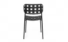 Czarne krzesło ogrodowe metalowe sztaplowane CLOVER Bizzotto