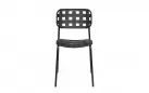 Czarne krzesło ogrodowe metalowe sztaplowane CLOVER Bizzotto