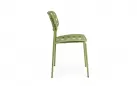 Oliwkowe krzesło ogrodowe metalowe sztaplowane CLOVER Bizzotto