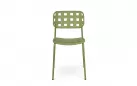 Oliwkowe krzesło ogrodowe metalowe sztaplowane CLOVER Bizzotto