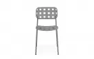 Szare krzesło ogrodowe metalowe sztaplowane CLOVER Bizzotto