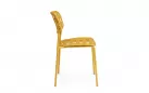 Żółte krzesło ogrodowe metalowe sztaplowane CLOVER Bizzotto
