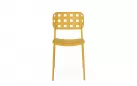 Żółte krzesło ogrodowe metalowe sztaplowane CLOVER Bizzotto