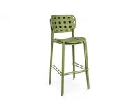 Oliwkowy hoker ogrodowy metalowy sztaplowany CLOVER Bizzotto