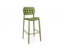 Oliwkowy hoker ogrodowy metalowy sztaplowany CLOVER Bizzotto