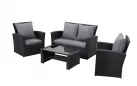 Czarne meble ogrodowe wypoczynkowe z technorattanu SAN JOSE 