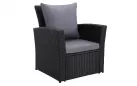 Czarne meble ogrodowe wypoczynkowe z technorattanu SAN JOSE 