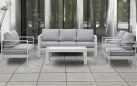 Aluminiowy zestaw ogrodowy wypoczynkowy ISIDORO biały