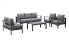 Aluminiowy zestaw ogrodowy wypoczynkowy ISIDORO grafitowy