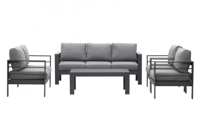 Aluminiowy zestaw ogrodowy wypoczynkowy ISIDORO grafitowy