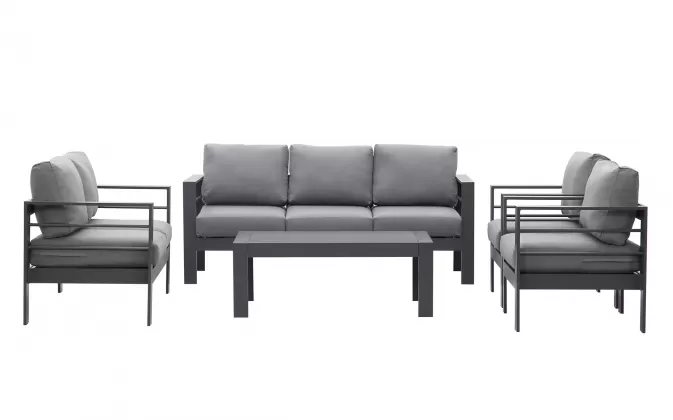 Aluminiowy zestaw ogrodowy wypoczynkowy ISIDORO grafitowy