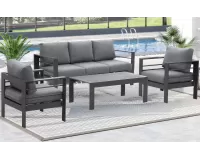 Grafitowy komplet wypoczynkowy aluminiowy CARARA