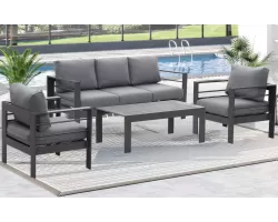 Grafitowy komplet wypoczynkowy aluminiowy CARARA