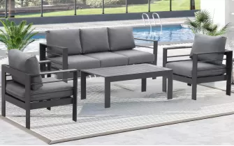 Grafitowy komplet wypoczynkowy aluminiowy CARARA