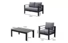 Komplet wypoczynkowy aluminiowy na taras JACO czarny
