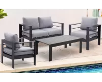 Komplet wypoczynkowy aluminiowy na taras JACO czarny