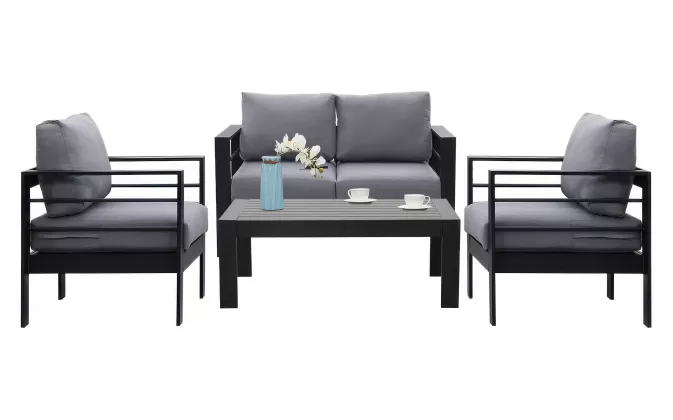 Komplet wypoczynkowy aluminiowy na taras JACO czarny