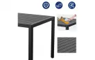 Czarny komplet stołowy na taras dla 6 osób aluminiowy LORENZO 