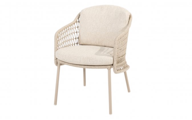 Ekskluzywne krzesło ogrodowe beżowe PUCCINI 4SO poduszki Olefin