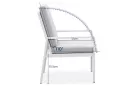 Biały komplet stołowy na taras dla 4 osób aluminiowy LORENZO 
