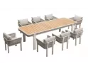 Zestaw stołowy nowoczesny na taras beżowy dla 8 osób BORROMEO higold