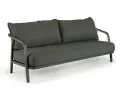 Sofa ogrodowa aluminowa oliwkowa 3-osobowa PEP plecionka lina polipropylenowa