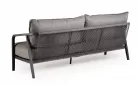 Sofa ogrodowa aluminowa antracytowa 3-osobowa PEP plecionka lina polipropylenowa