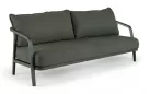 Sofa ogrodowa aluminowa oliwkowa 3-osobowa PEP plecionka lina polipropylenowa