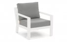 Fotel wypoczynkowy na taras aluminiowy TIMBER grube poduszki Białe