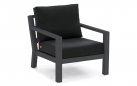Fotel wypoczynkowy na taras aluminiowy TIMBER grube poduszki Czarne
