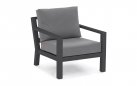 Fotel wypoczynkowy na taras aluminiowy TIMBER grube poduszki Szare