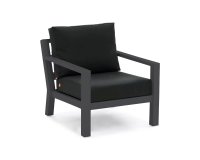 Fotel wypoczynkowy na taras aluminiowy TIMBER grube poduszki Czarne