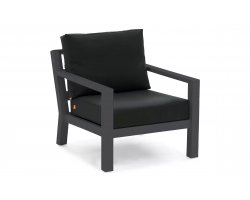 Fotel wypoczynkowy na taras aluminiowy TIMBER grube poduszki Czarne