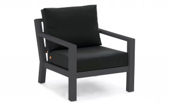 Fotel wypoczynkowy na taras aluminiowy TIMBER grube poduszki Czarne