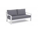 Sofa wypoczynkowa 2,5-osobowa na taras aluminiowa białaTIMBER grube poduszki szare
