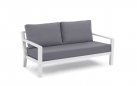 Sofa wypoczynkowa 2,5-osobowa na taras aluminiowa białaTIMBER grube poduszki szare