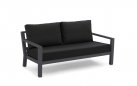 Sofa wypoczynkowa 2,5-osobowa na taras aluminiowa grafitowa TIMBER grube poduszki czarne