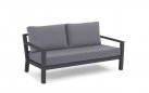Sofa wypoczynkowa 2,5-osobowa na taras aluminiowa grafitowa TIMBER grube poduszki szare