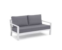 Sofa wypoczynkowa 2,5-osobowa na taras aluminiowa białaTIMBER grube poduszki szare