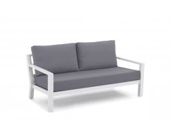 Sofa wypoczynkowa 2,5-osobowa na taras aluminiowa białaTIMBER grube poduszki szare