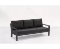 Sofa wypoczynkowa 3-osobowa na taras aluminiowa grafitowa TIMBER grube poduszki szare