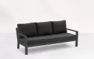 Sofa wypoczynkowa 3-osobowa na taras aluminiowa grafitowa TIMBER grube poduszki szare