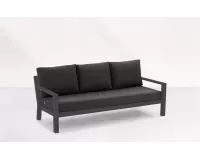 Sofa wypoczynkowa 3-osobowa na taras aluminiowa grafitowa TIMBER grube poduszki szare