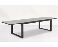 Duży stół ogrodowy aluminowy grafitowy rozkłdany PRIMAVERA 220-340 cm blat ceramiczny