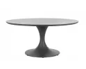 Grafitowy okrągły stół na taras aluminiowy ARNOLD śr. 158 cm blat kamienny