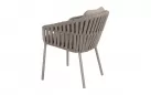 Krzesło do ogrodowej jadalni beżowe OLWEN 4SO z poduszkami