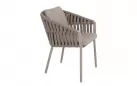 Krzesło do ogrodowej jadalni beżowe OLWEN 4SO z poduszkami