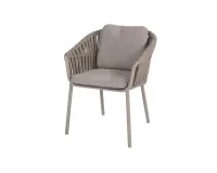 Krzesło do ogrodowej jadalni beżowe OLWEN 4SO z poduszkami